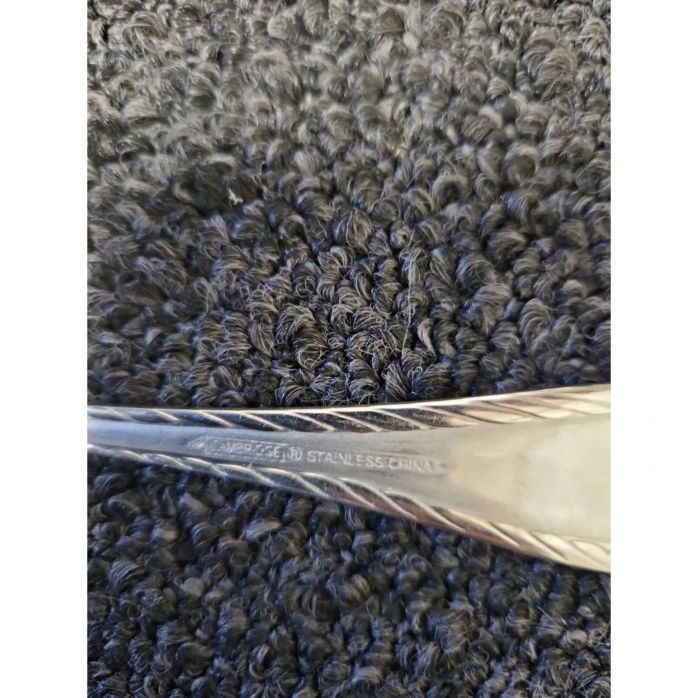 Set Of 5 Soup Spoons Cambridge Carlyle Frost Stainless Rope Trim 8